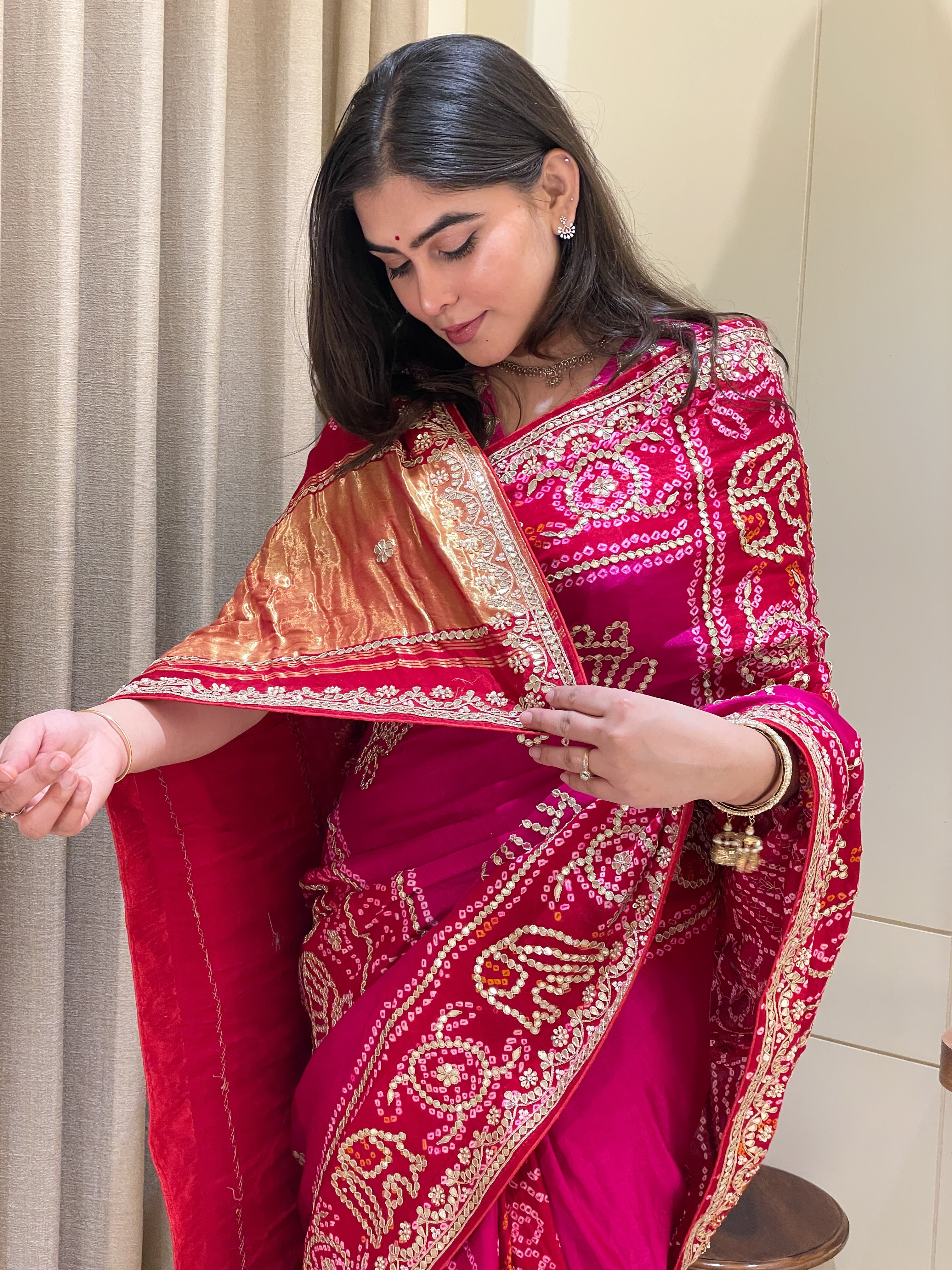 Red Raani Rasmandal Saree