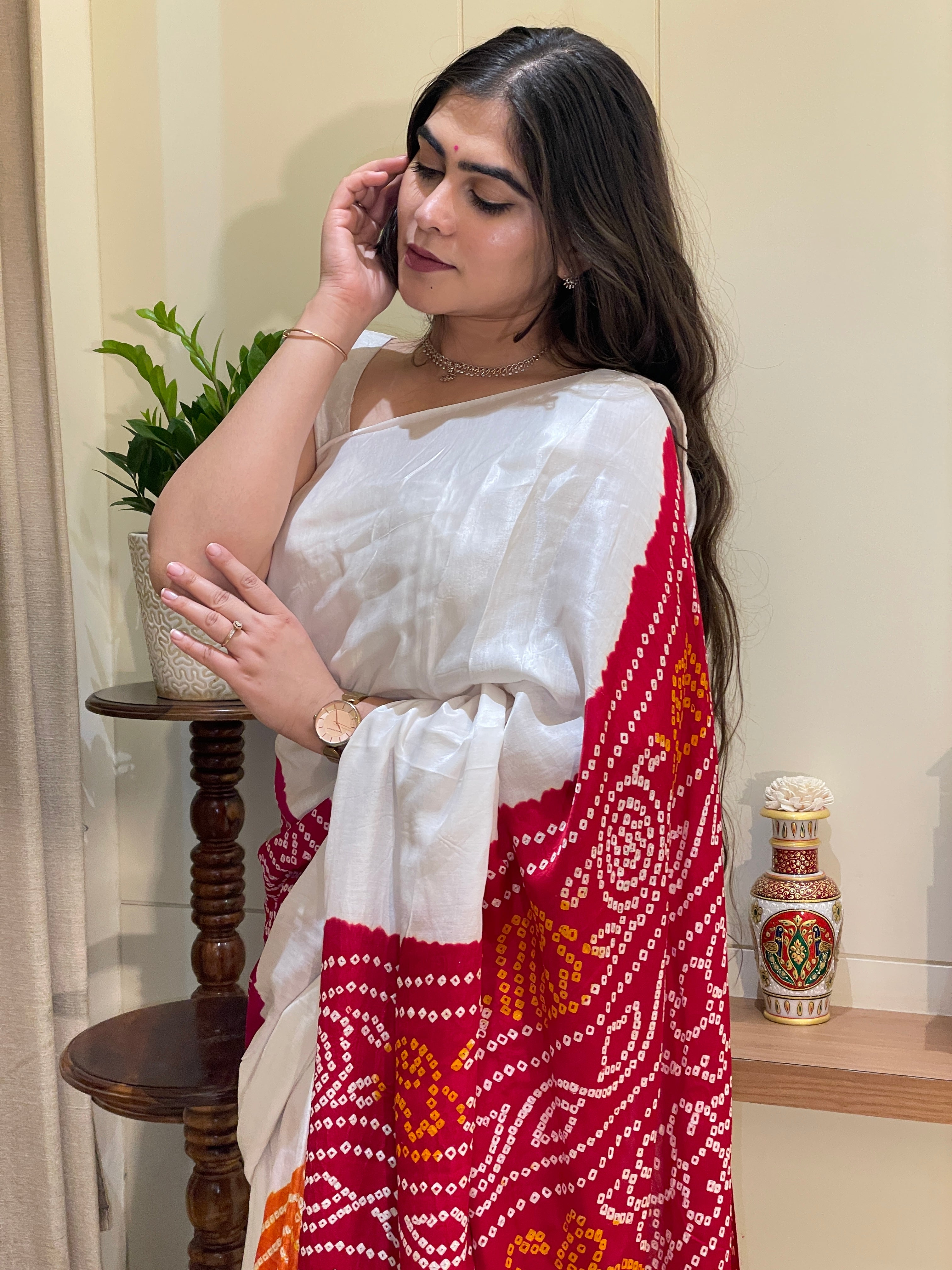 Gajji Silk Bandhini Multi color