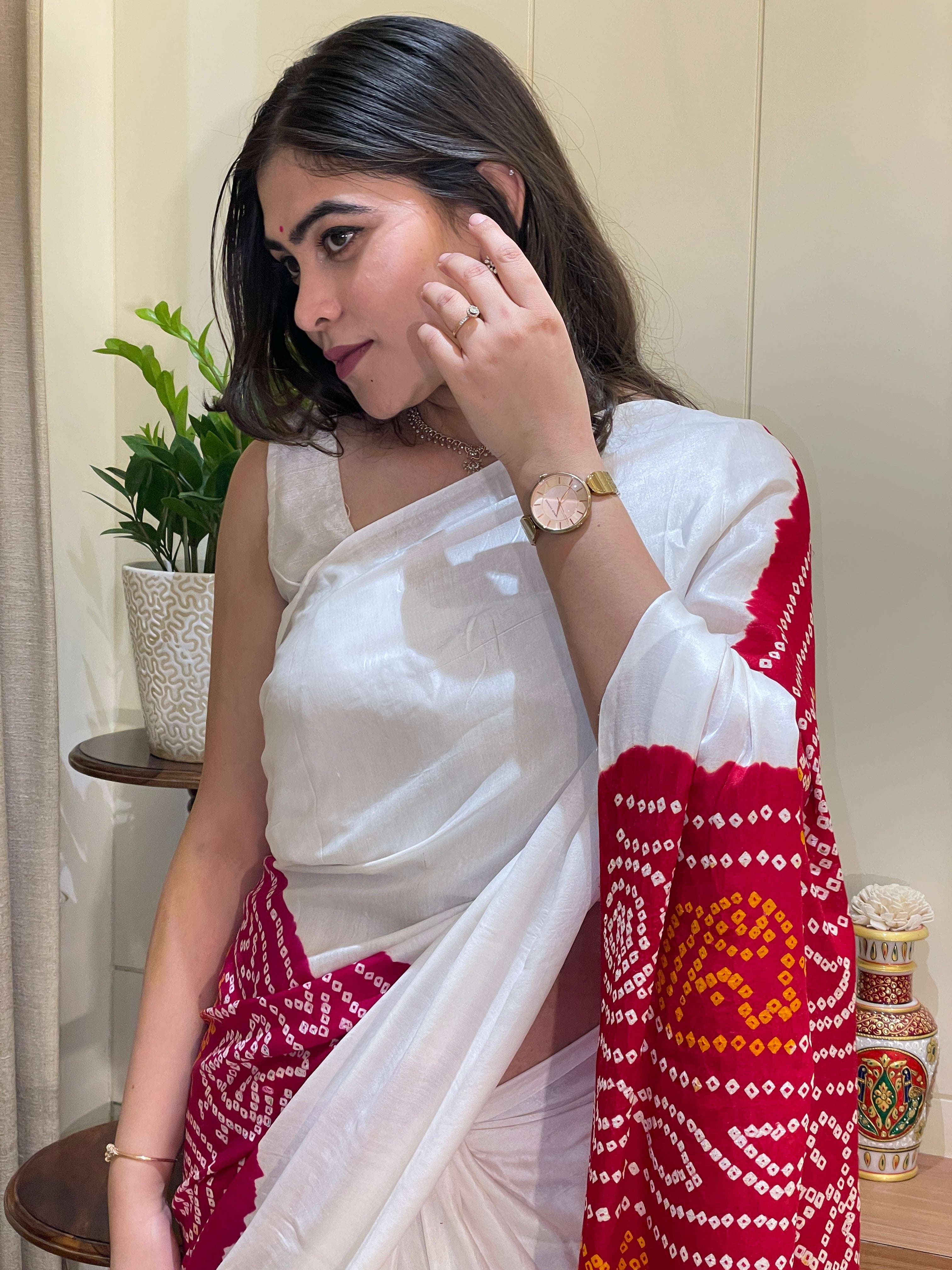 Gajji Silk Bandhini Multi color