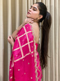 Majenta Zari gadhchola with gota work