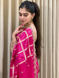 Majenta Zari gadhchola with gota work