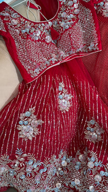 Net saree with heavy embroidered blouse and border