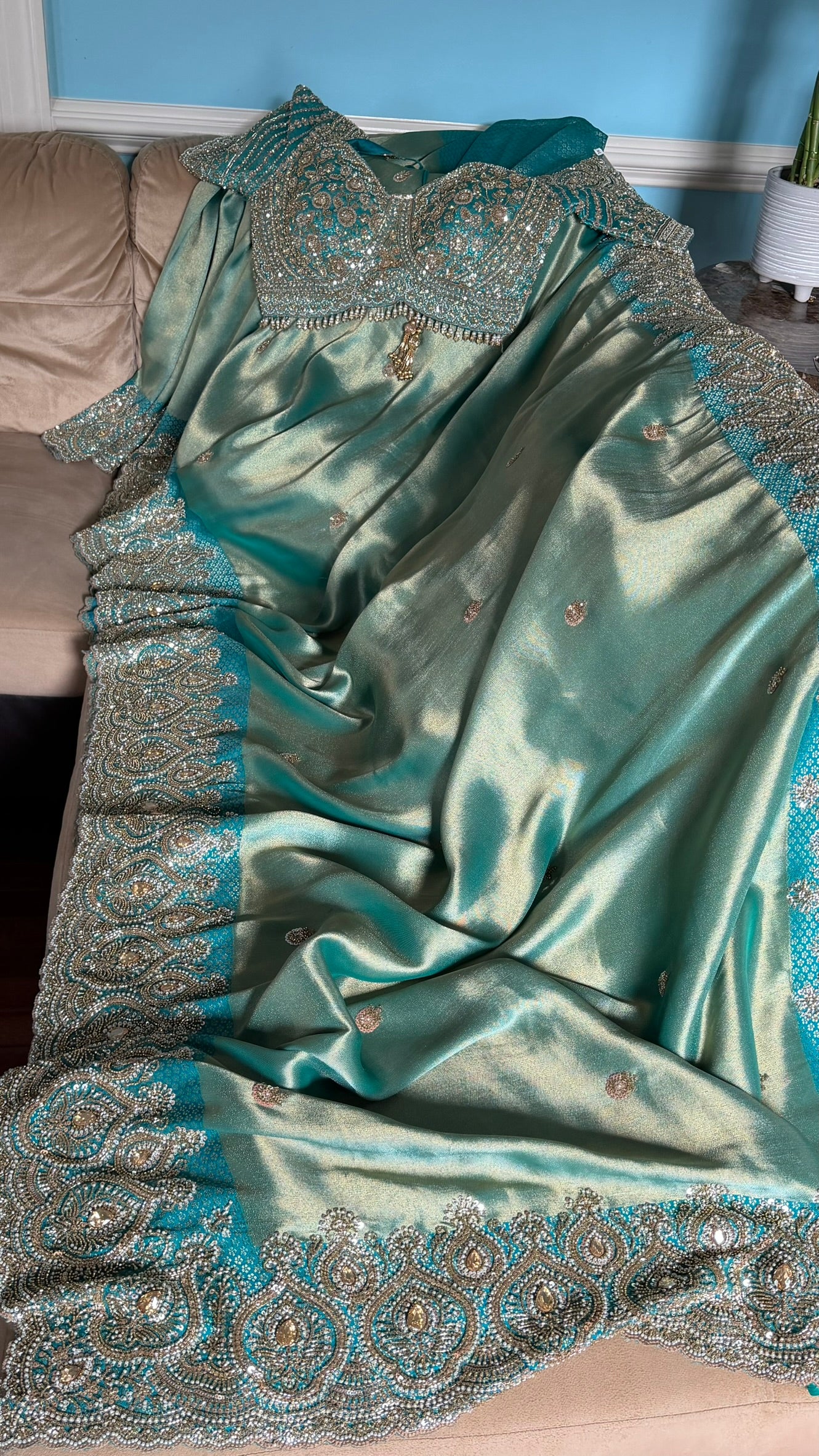 Georgette tissue saree
