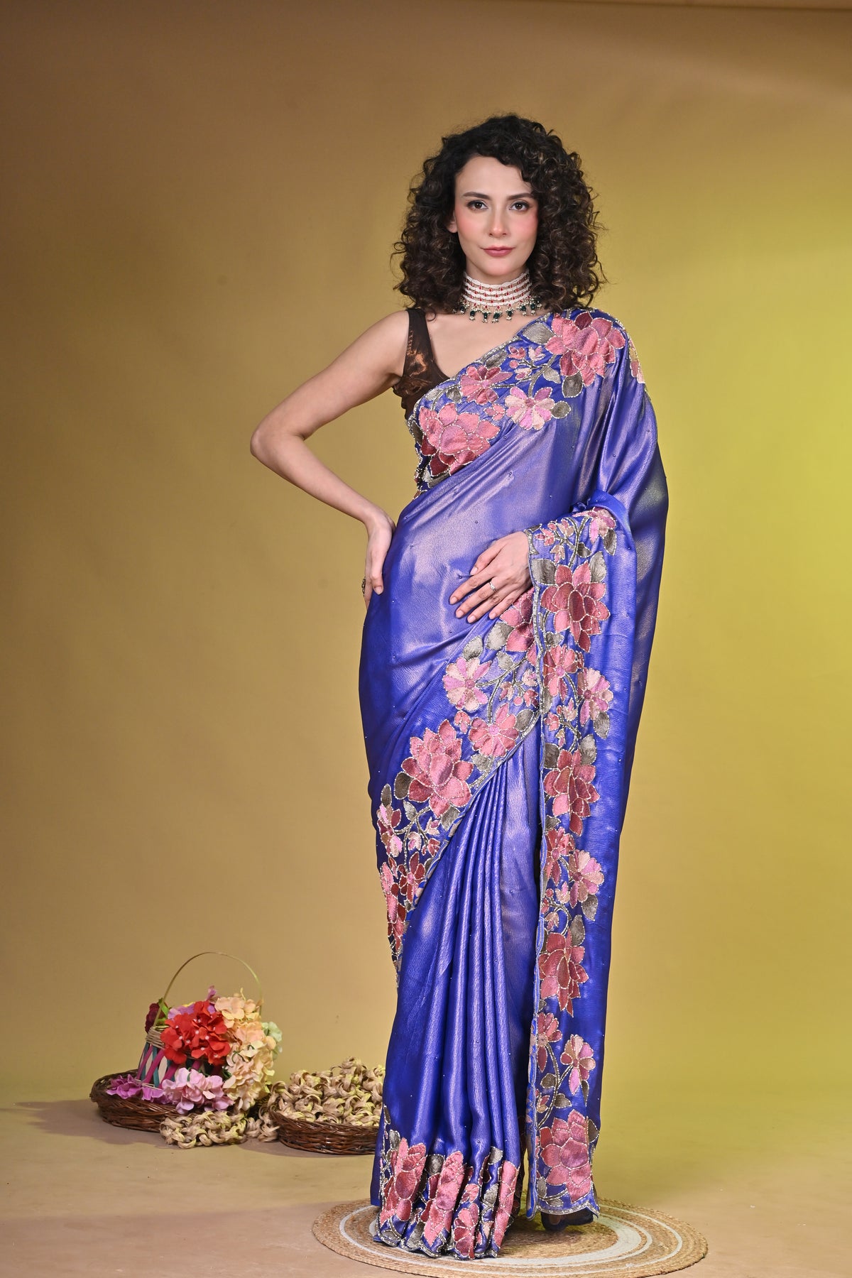 Tissue with Floral Embroidery