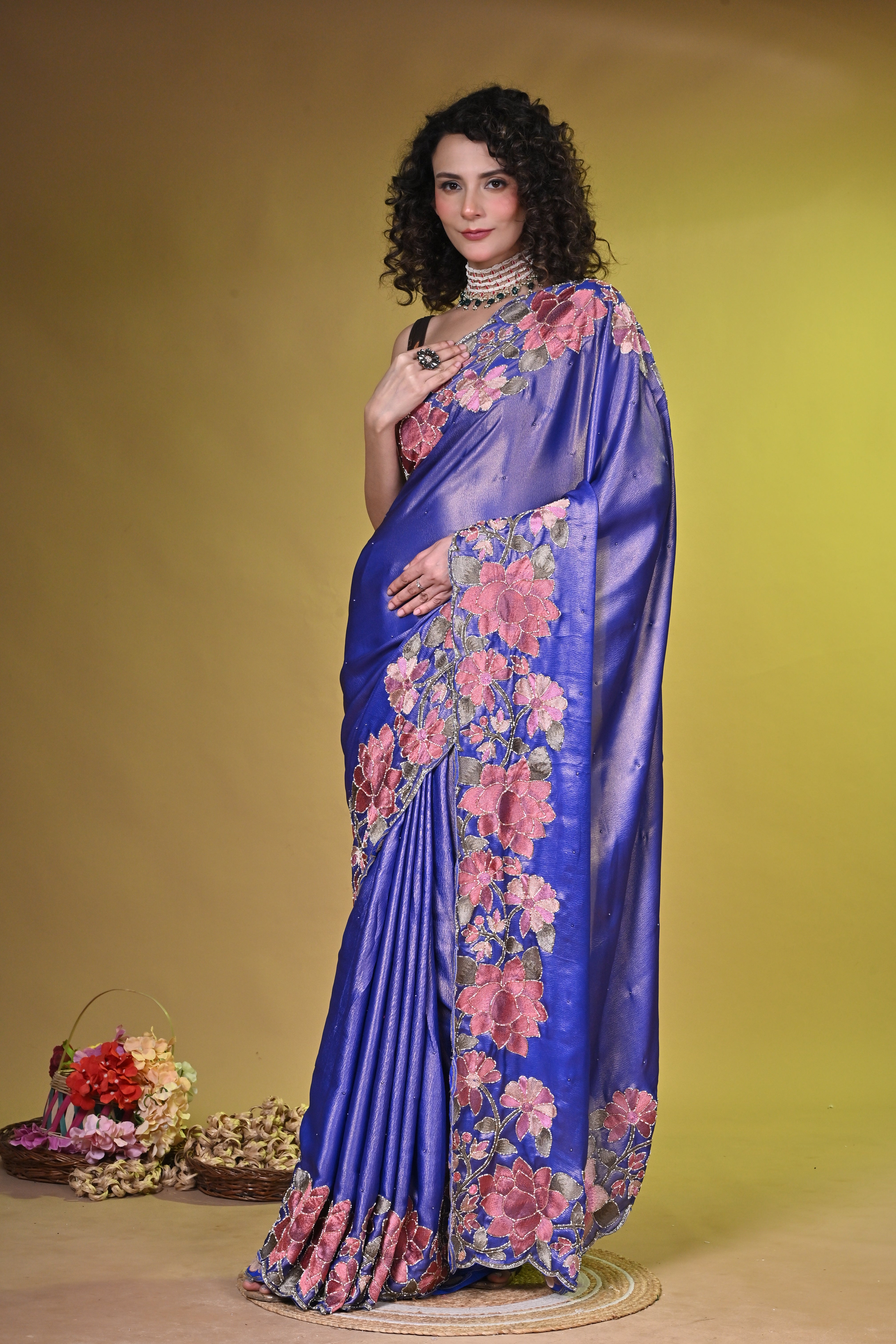 Tissue with Floral Embroidery