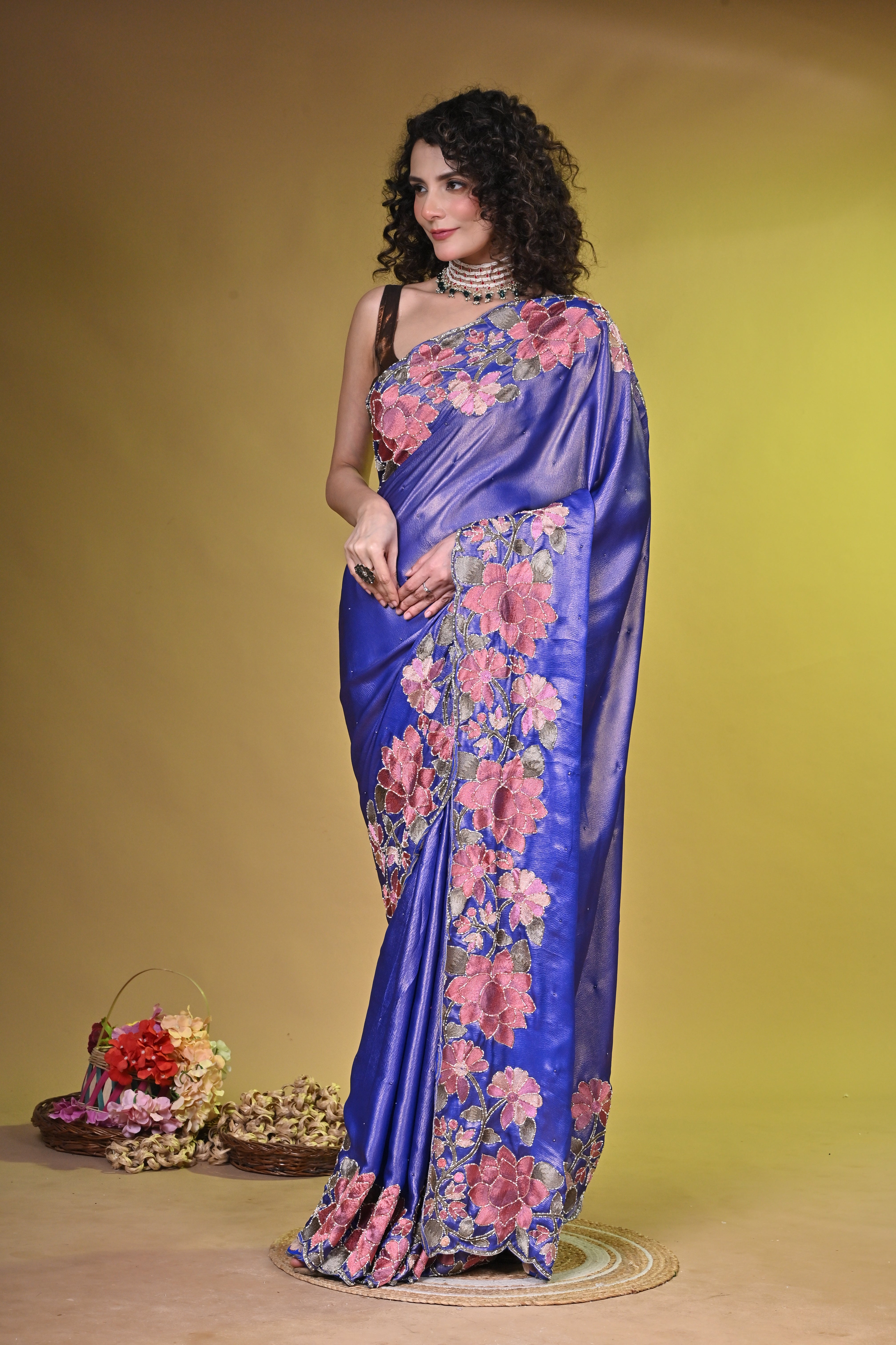 Tissue with Floral Embroidery