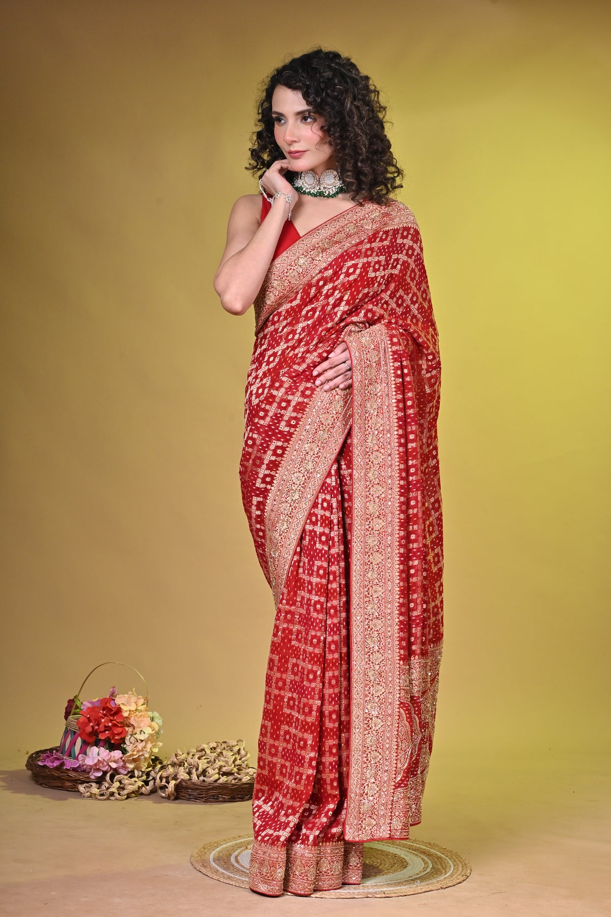 Bridal red Georgette Main image