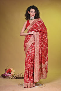 Bridal red Georgette