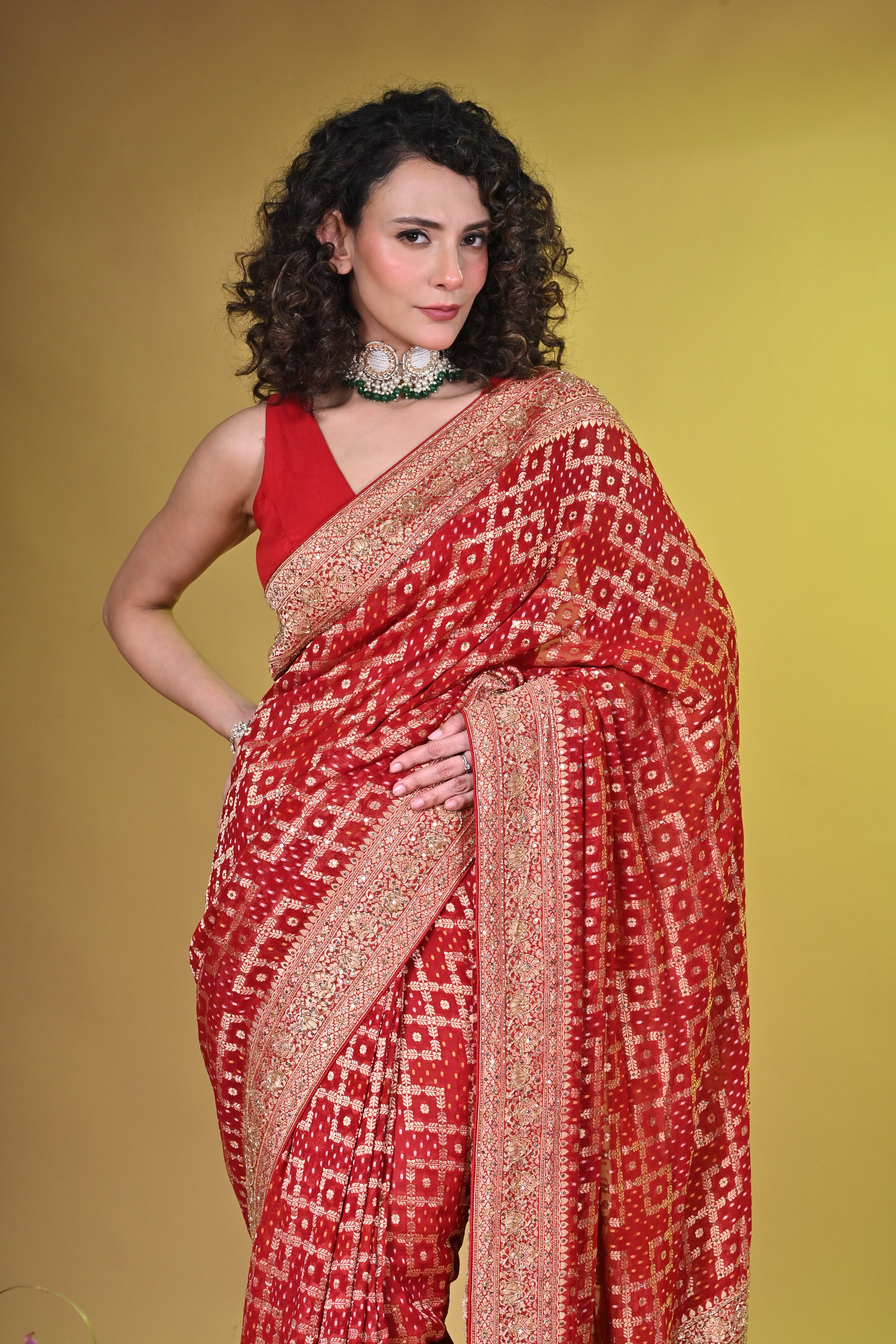 Bridal red Georgette