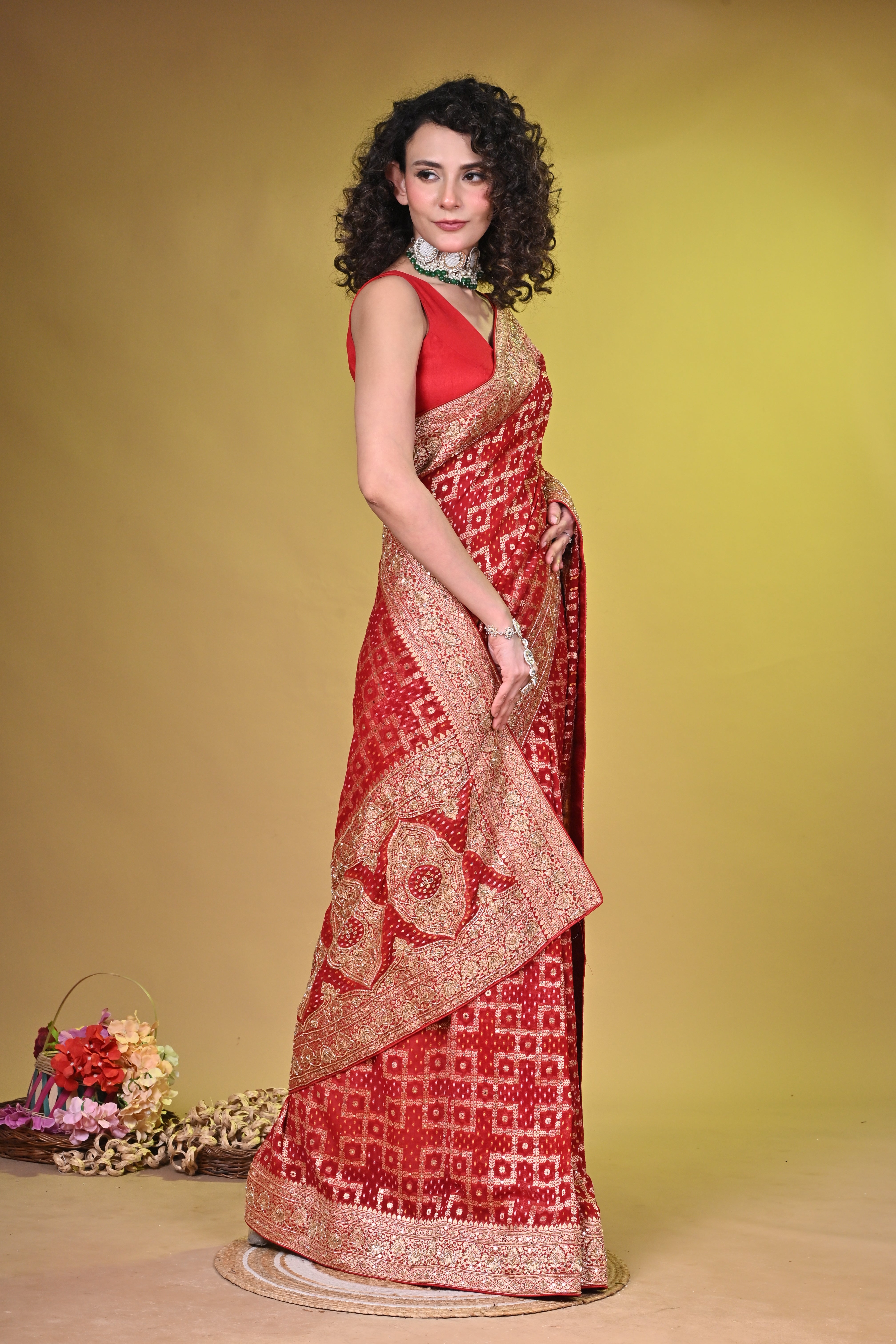 Bridal red Georgette