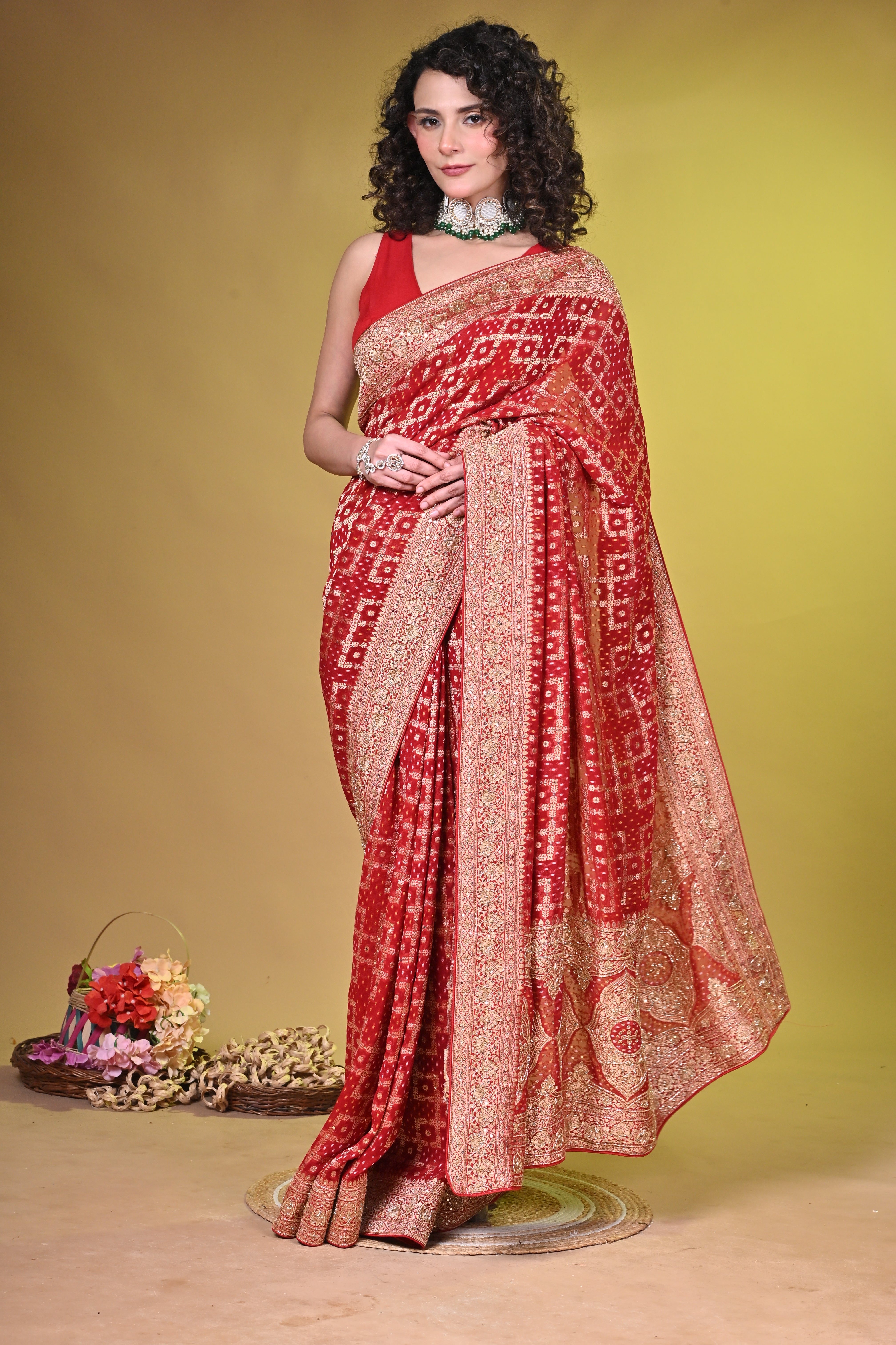 Bridal red Georgette