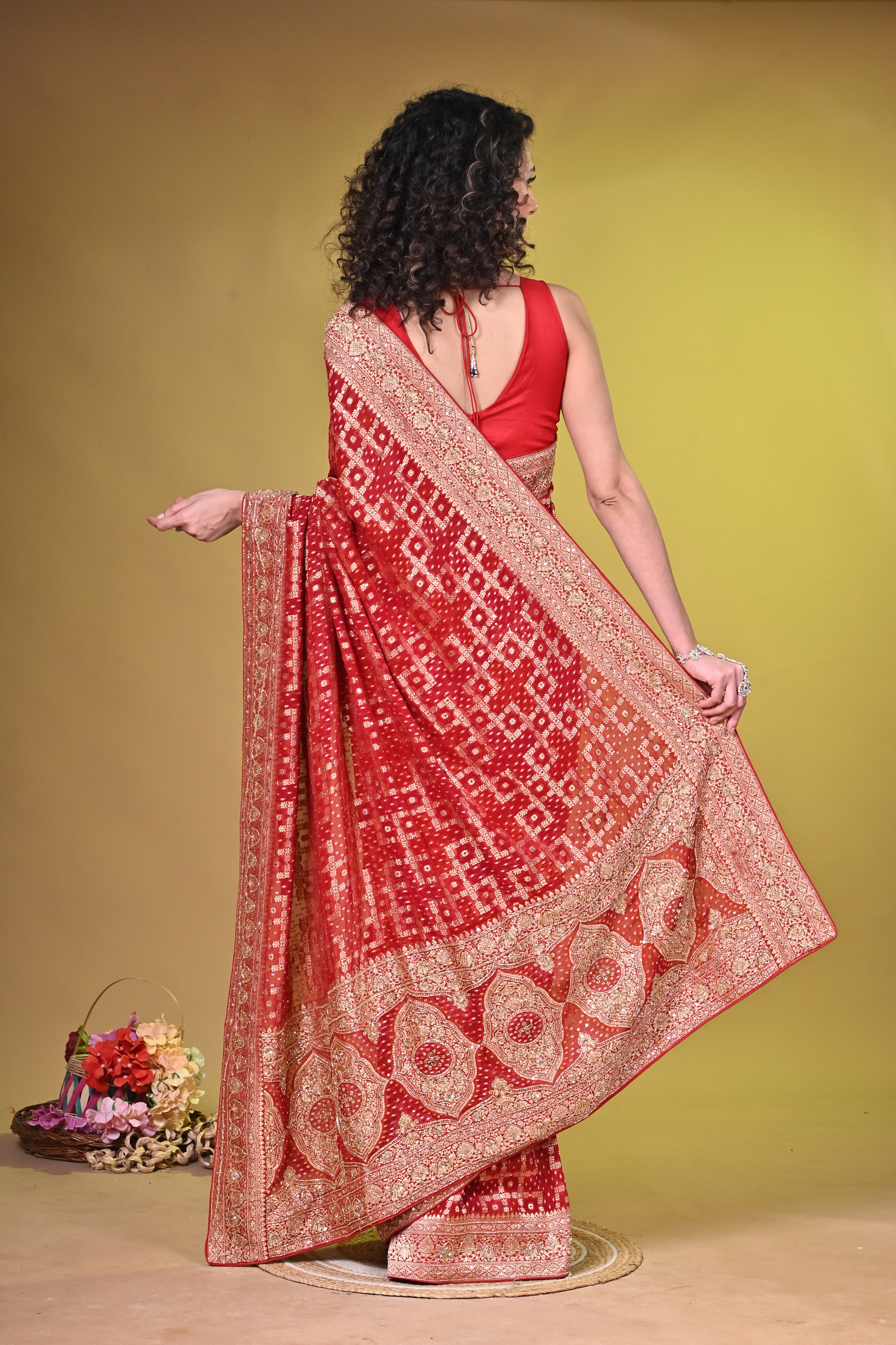 Bridal red Georgette