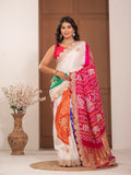 Hand embroidered Gajji Silk saree