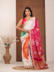 Hand embroidered Gajji Silk saree