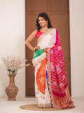 Hand embroidered Gajji Silk saree