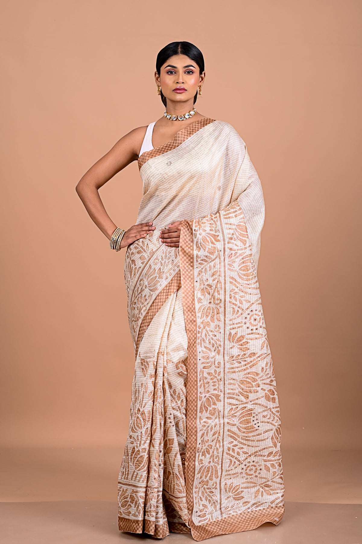 Tusser with Pitha work Main image