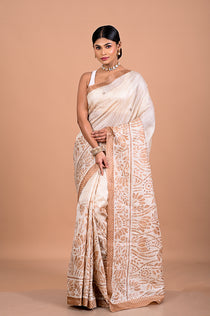 Tusser with Pitha work
