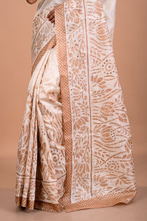 Tusser with Pitha work