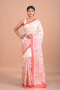Tusser with Pitha work