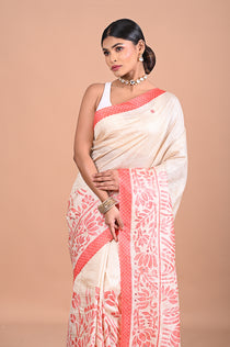 Tusser with Pitha work