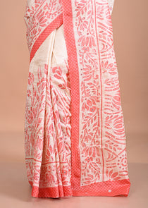 Tusser with Pitha work