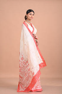 Tusser with Pitha work