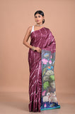 Tusser Leheriya with Pichwai in cutwork