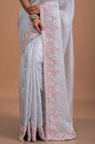 Silver tissue with handwork