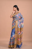 Tusser kalamkari with French knot and kantha work