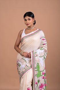 Tusser silk with Kantha embroidery