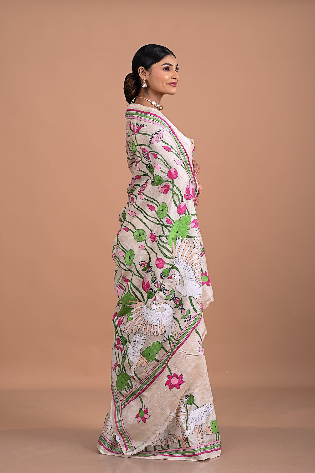 Tusser silk with Kantha embroidery