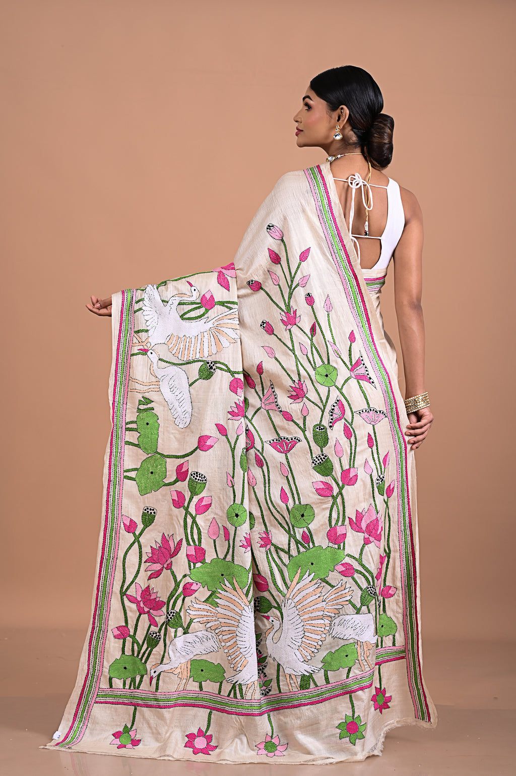 Tusser silk with Kantha embroidery