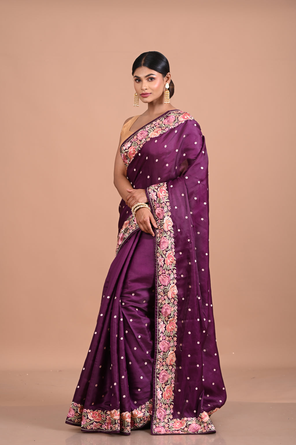 Parsi Machine embroidery on Tusser