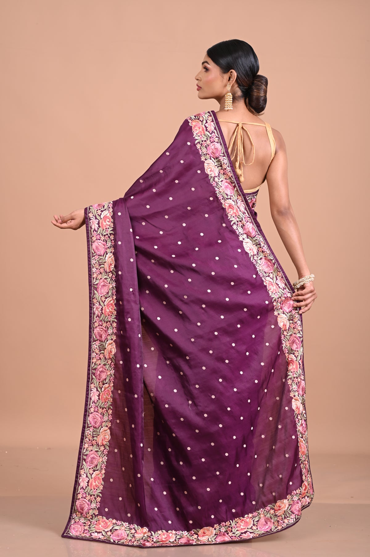 Parsi Machine embroidery on Tusser
