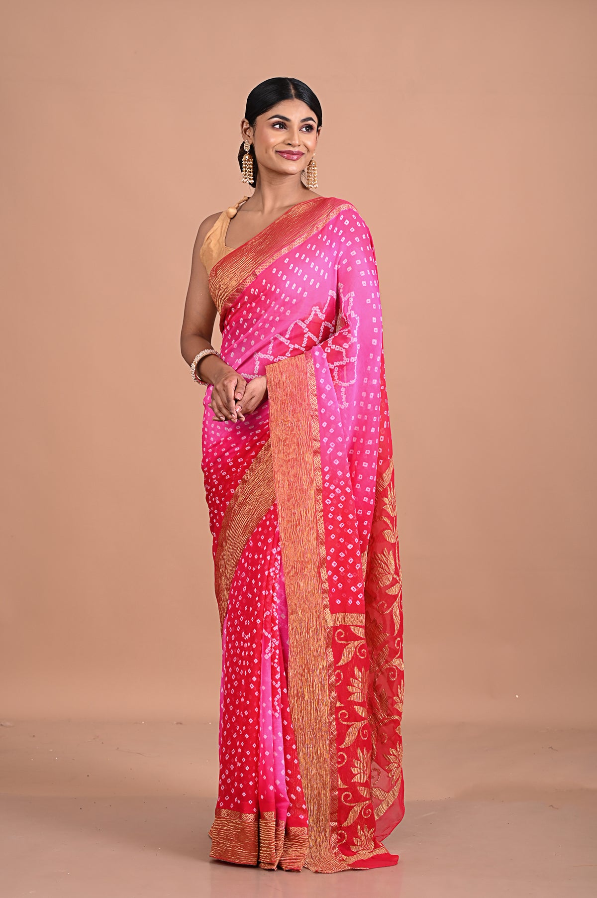 Bandhini on Banarasi georgette Main image