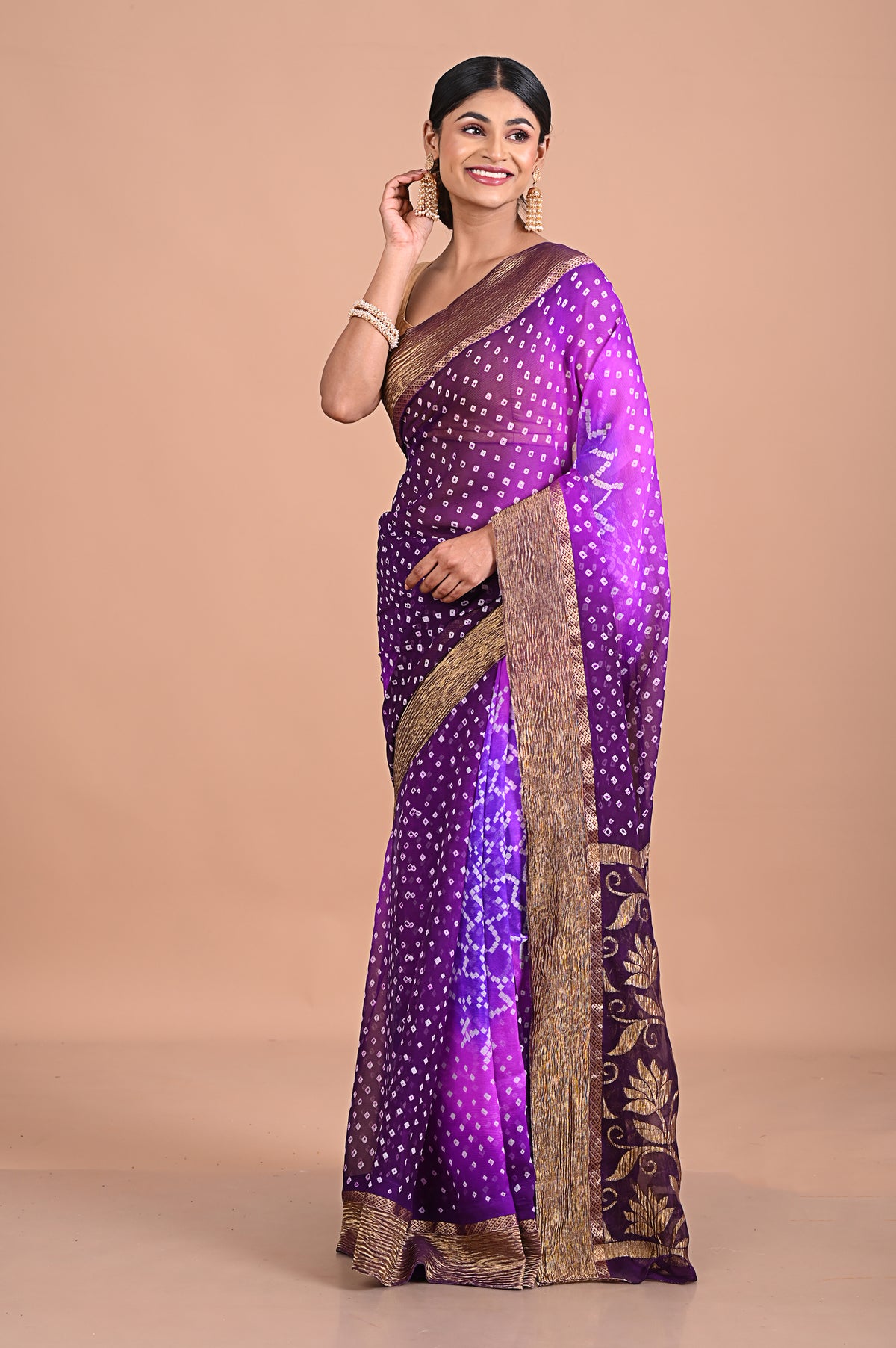 Bandhini on Banarasi georgette