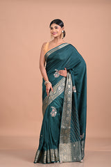 Kantha And cutdana Work on silk