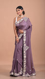 organza saree with Gota work