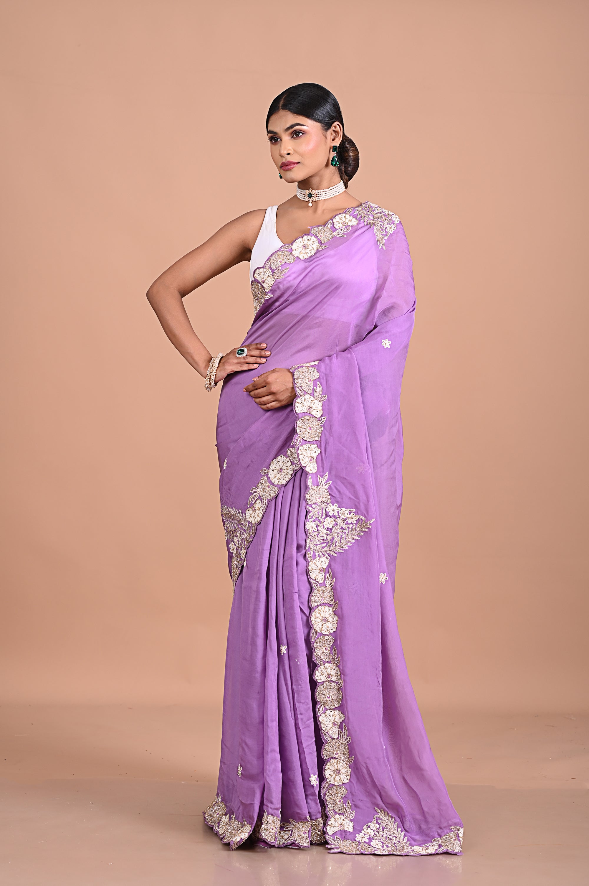 Viscose organnza with Gota and hand embroidery work Secondary image