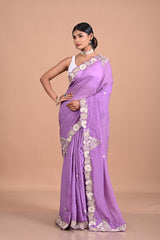 Viscose organnza with Gota and hand embroidery work