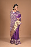 Ajrakh saree With Hand embroidery (Copy)
