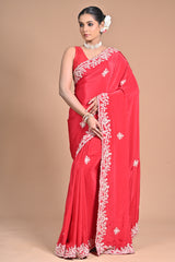 Hoa Silk Saree with Heavy Embroidery Blouse – Elegance That Speaks Louder Than Words