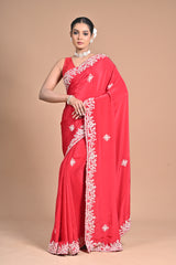 Hoa Silk Saree with Heavy Embroidery Blouse – Elegance That Speaks Louder Than Words