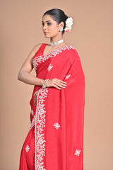 Hoa Silk Saree with Heavy Embroidery Blouse – Elegance That Speaks Louder Than Words