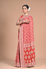 Khadi Georgette Saree with Hand Embroidery