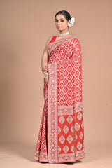 Khadi Georgette Saree with Hand Embroidery