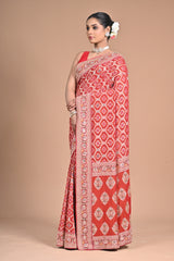 Khadi Georgette Saree with Hand Embroidery