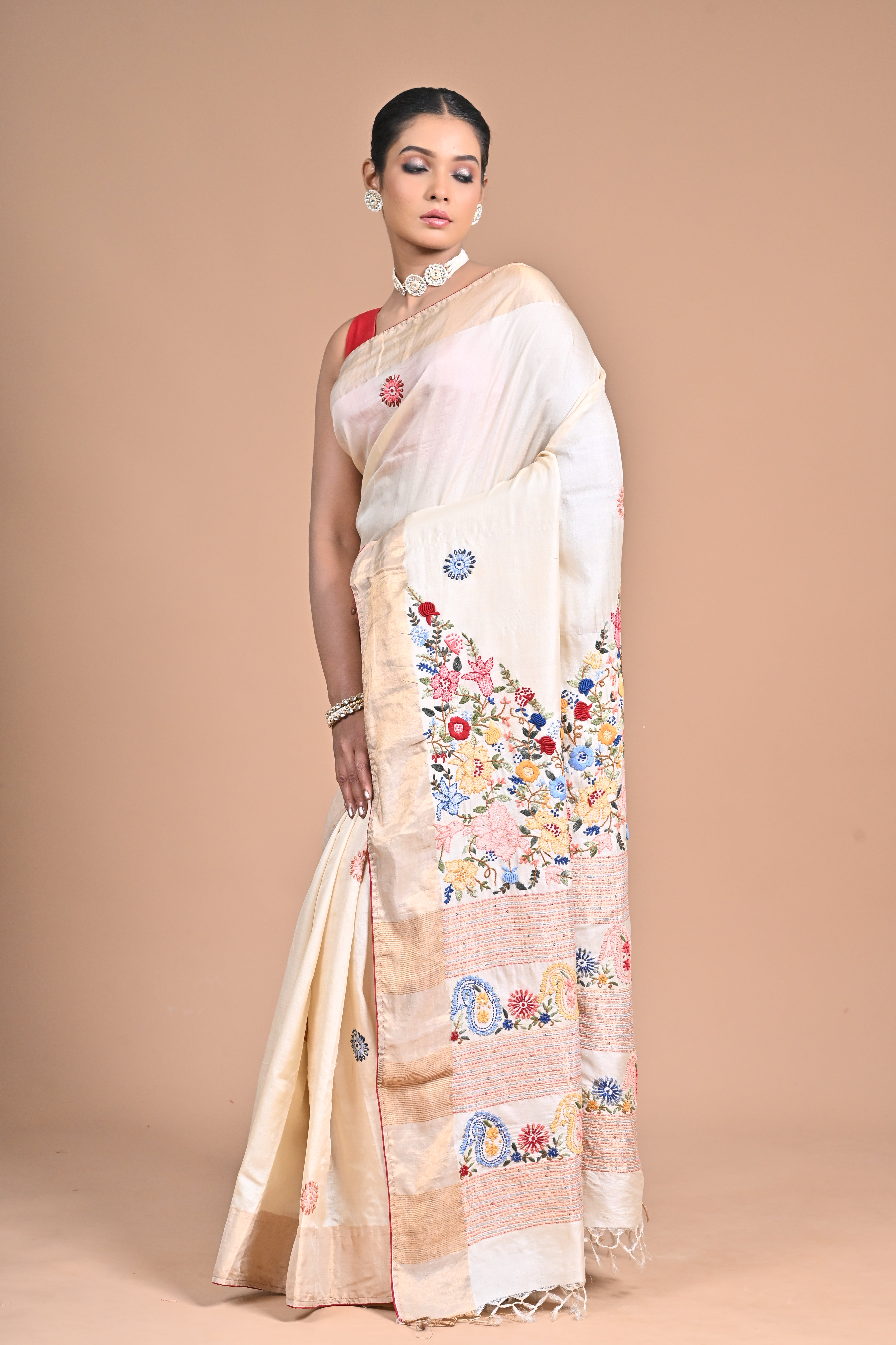 Zari Tussar Saree with Lambani Work – Where Tribal Soul Meets Regal Elegance