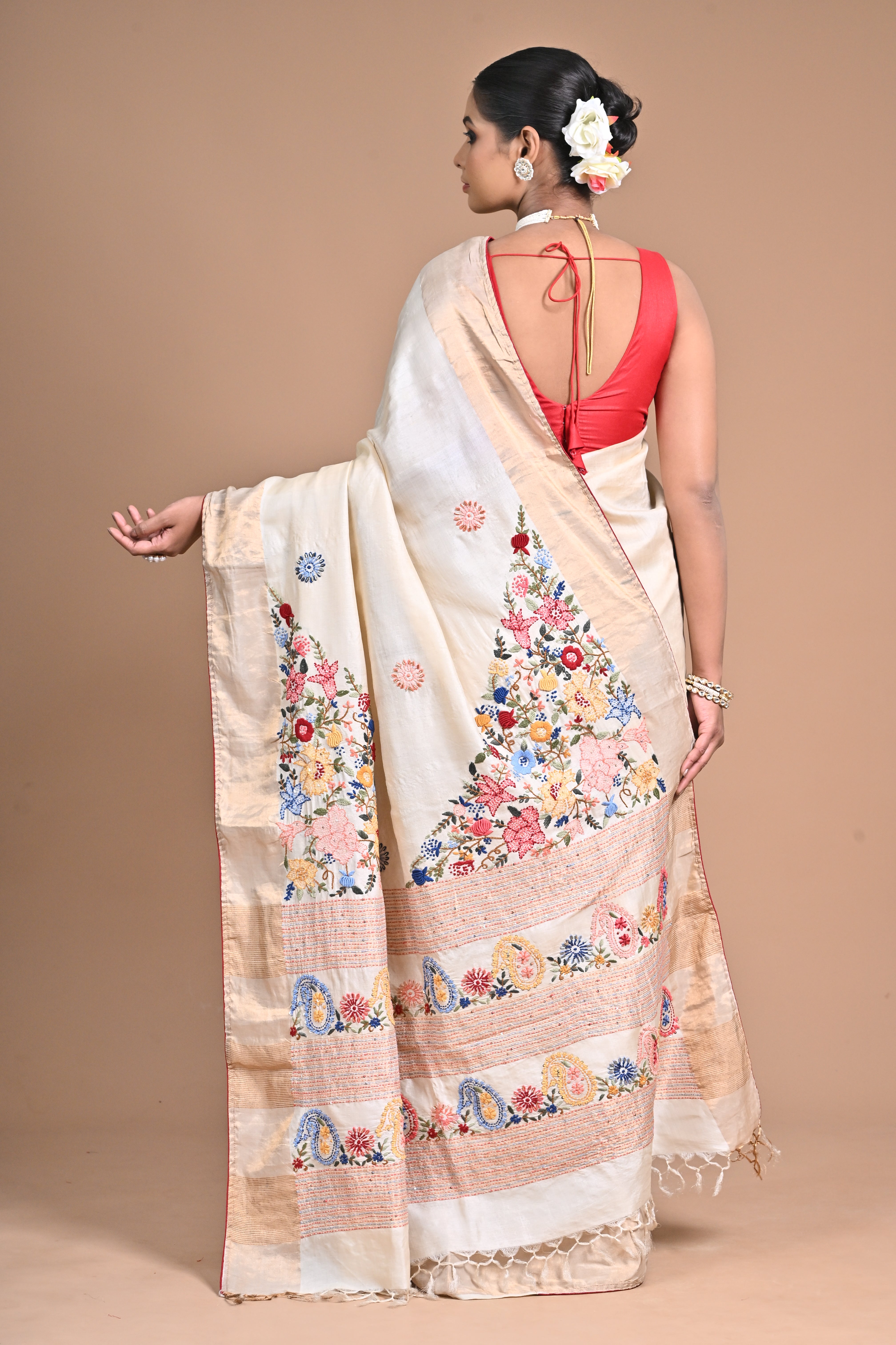 Zari Tussar Saree with Lambani Work – Where Tribal Soul Meets Regal Elegance