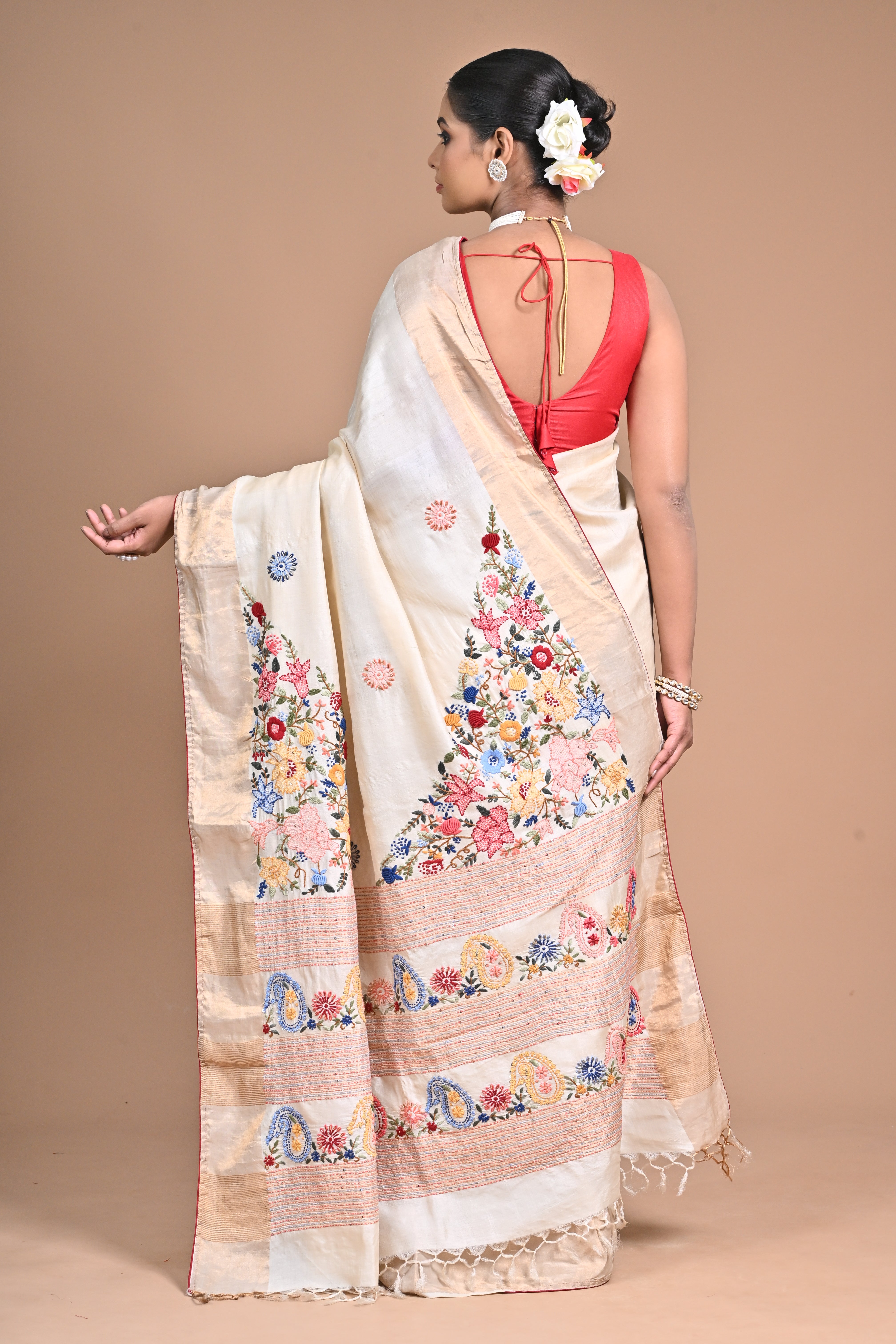 Zari Tussar Saree with Lambani Work – Where Tribal Soul Meets Regal Elegance